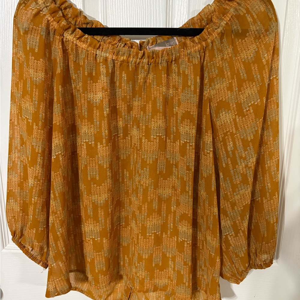 Love Mustard and White Blouse